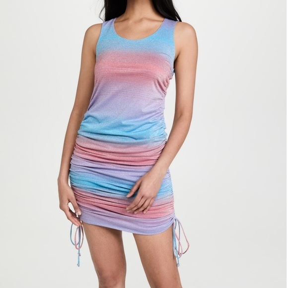 NEW Le Superbe Metallic Surf Stripe Mini Dress - Picture 1 of 12